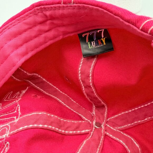 Myrtle Beach Pink Embroidered Cotton Girls Baseball Cap Adjustable Strapback - Picture 6 of 6